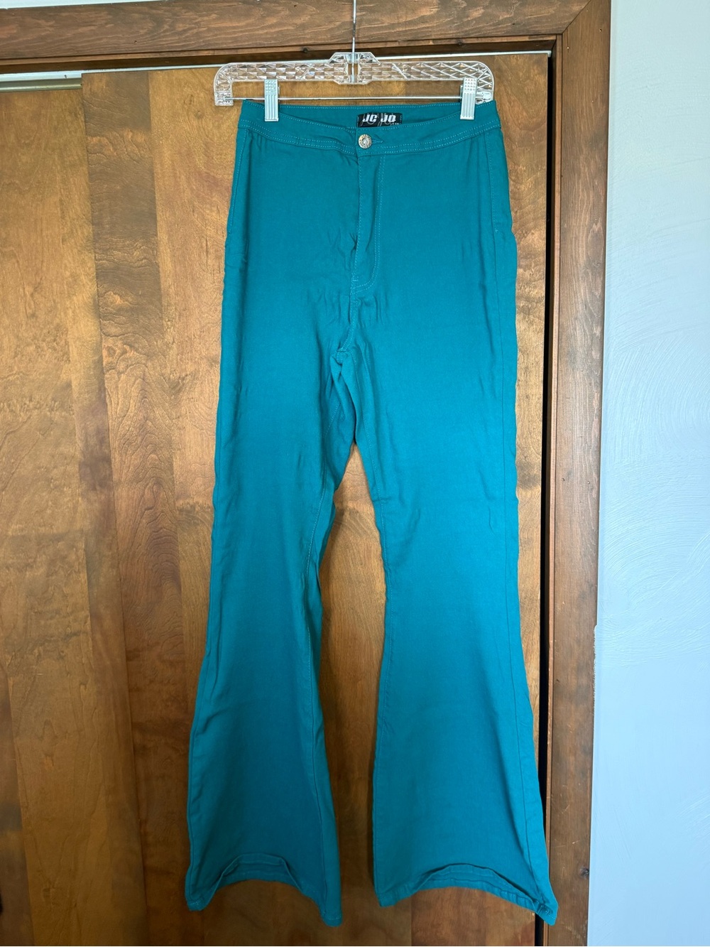 Women’s Teal High-Rise Wide-Leg Pants